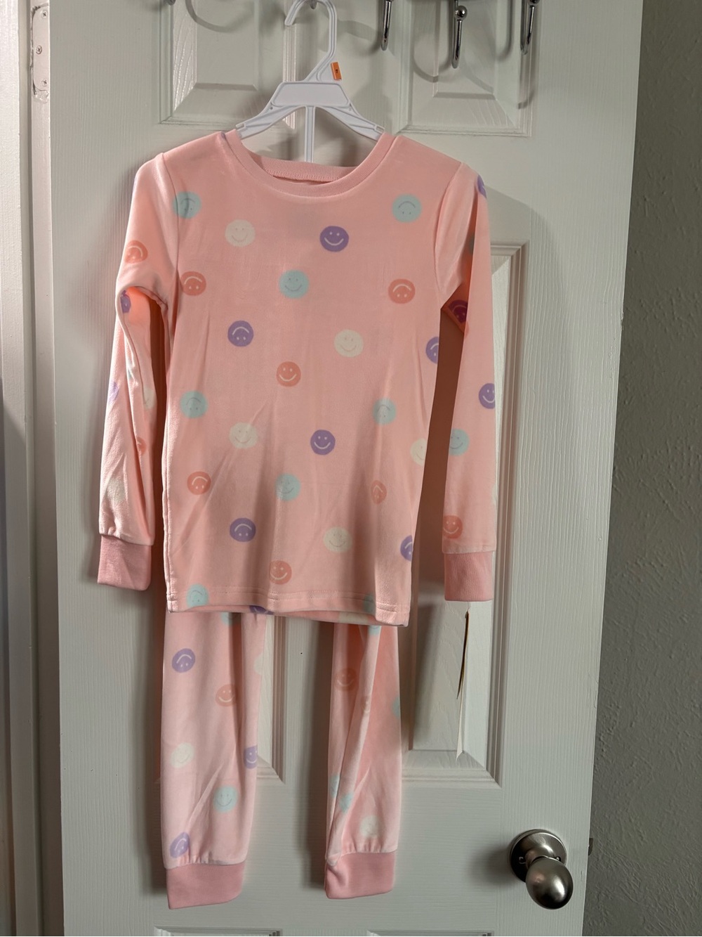 Carter's Pink Smiley Face Pajama Set with Pastel Dots